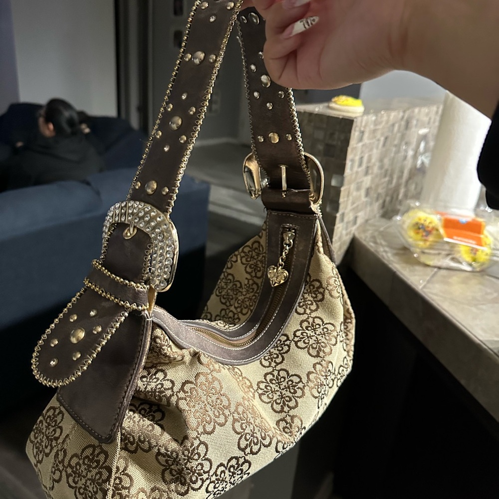 Elegant Brown Floral Women's Bag